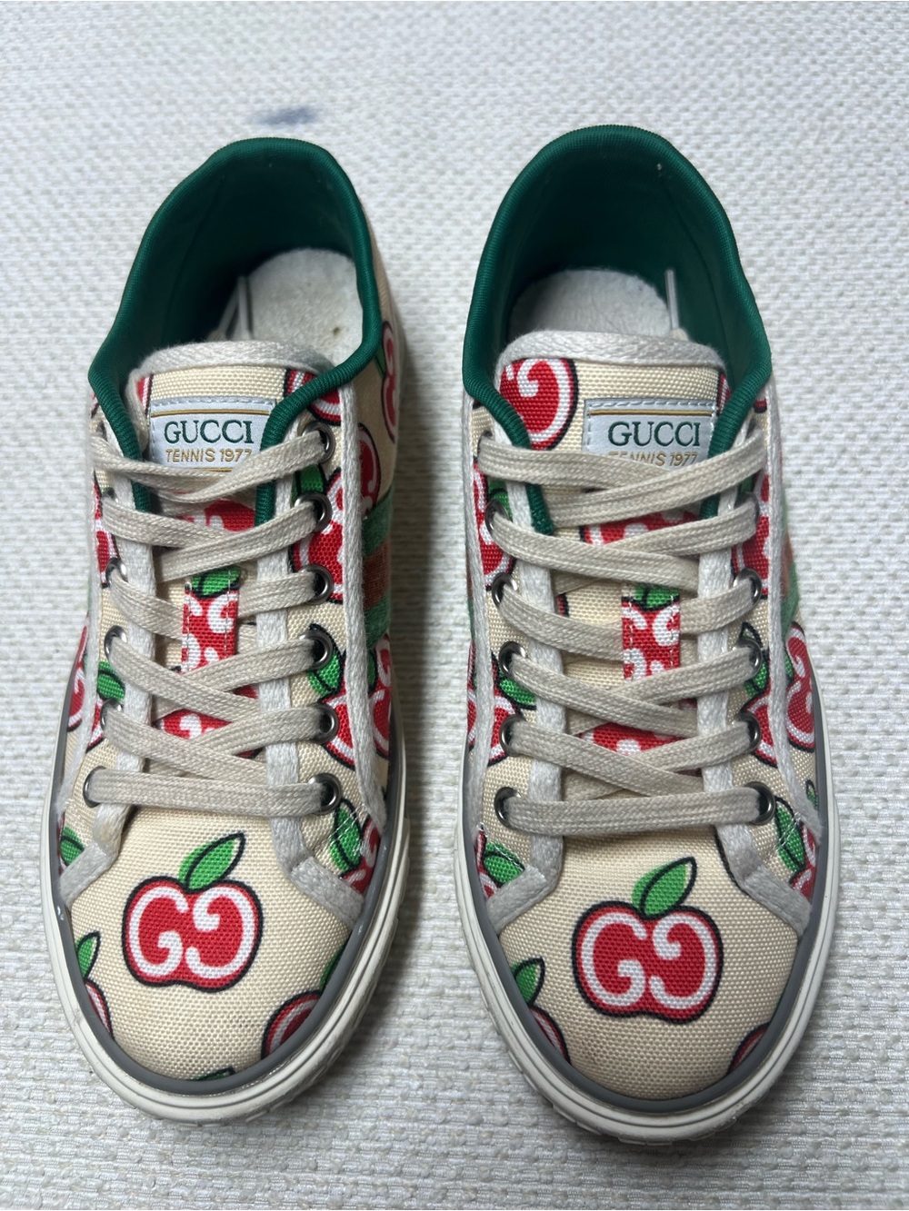 Gucci Tennis 1977 GG Apple Sneakers Women’s 39 US 9 Canvas Made in Italy